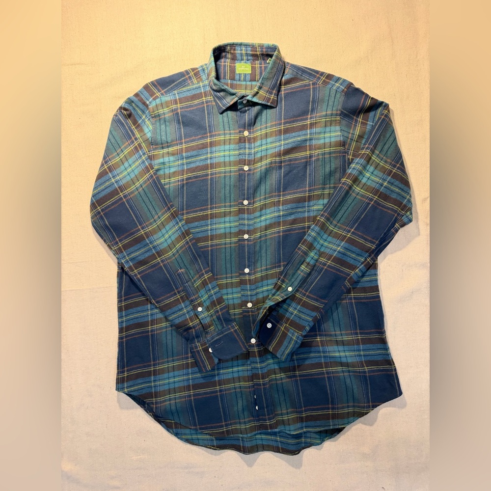 sid mashburn Long Sleeve Button Up Sz XL  plaid Mint